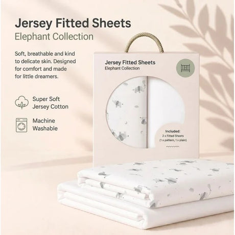 White jersey fabric close up with Easy Care machine washable graphic