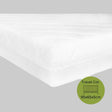 Babylo Quilted Fibre Travel Cot Mattress 95x65x5cm angled corner close-up showing quilted cover texture