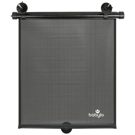 Babylo roller sunshade with black mesh screen and suction cup fittings