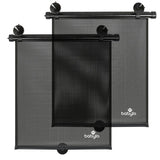 Babylo twin pack roller sunshades shown with suction cup fittings