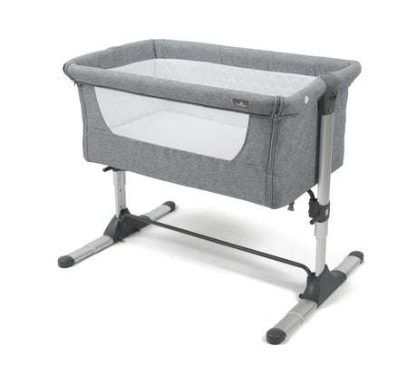 Babylo Snuggle Cuddle Co Sleeper Grey with mesh sides and raised crib Ireland