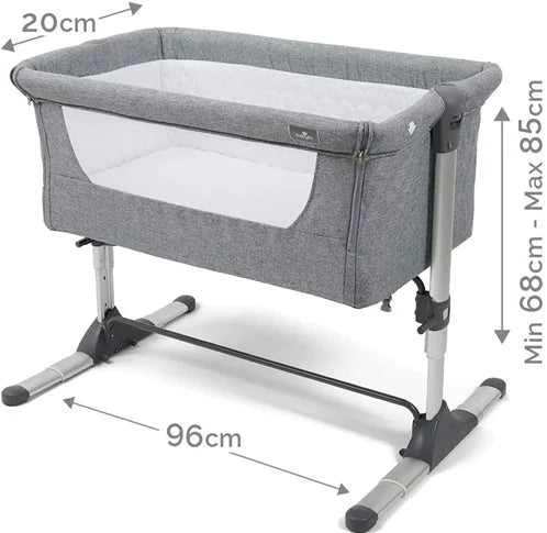 Babylo Snuggle Cuddle Co Sleeper Grey with full measurements Ireland