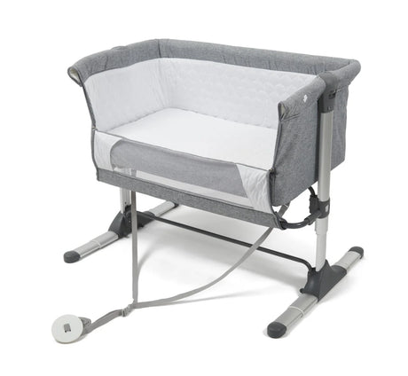 Babylo Snuggle Cuddle Co Sleeper Grey side view open panel Ireland