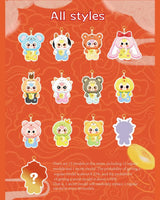Full lineup of Baby Three Twelve Zodiac V2 plush characters with hidden style