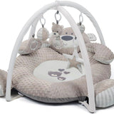 Babyzee Bear Necessities Play Gym with padded bear shaped ring, white arches and hanging plush toys including mirror, rattle, star and bear character