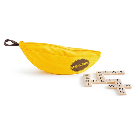 Bananagrams word game pouch with starter tiles arranged – Ireland