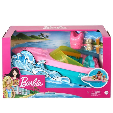 Barbie Boat with Accessories and Puppy in Speedboat - Ireland