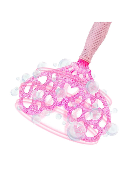 Barbie Bubble Sparkle Mermaid pink tail fin covered with bubbles