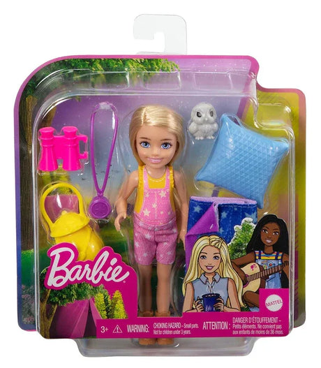 Barbie Camping Playset with Chelsea doll in packaging and owl figure – Ireland