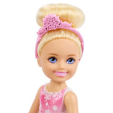 Barbie Chelsea Nutcracker Snow Fairy blonde doll face and pink snowflake headband
