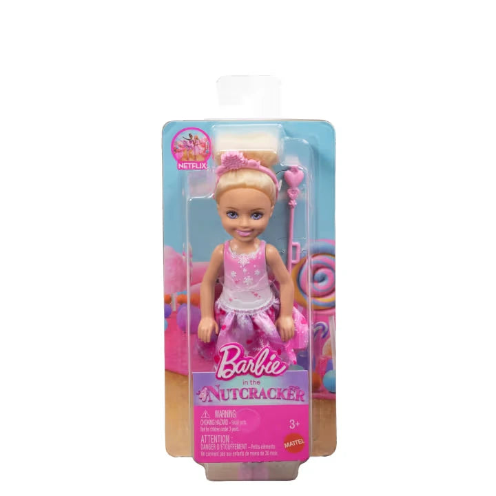 Barbie Chelsea Nutcracker Snow Fairy blonde doll in retail packaging