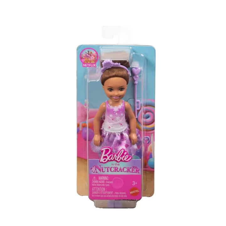Barbie Chelsea Nutcracker Snow Fairy brunette doll in retail packaging