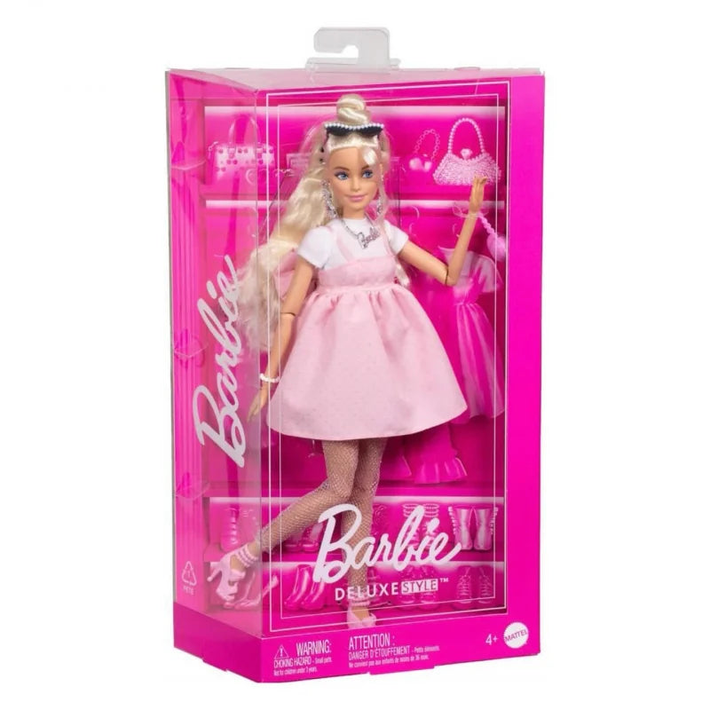 Boxed Barbie Deluxe Style Doll in pink dress with fashion accessories Ireland