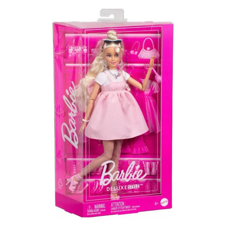 Boxed Barbie Deluxe Style Doll in pink dress with fashion accessories Ireland