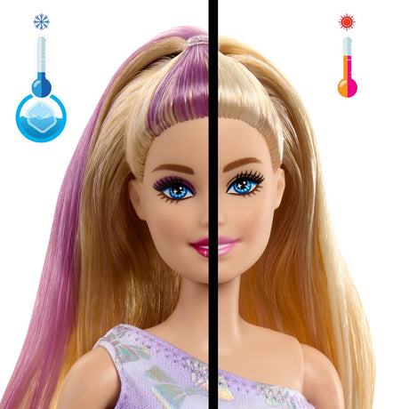 Barbie Pet Party Blonde Doll showing colour-change hair transformation feature