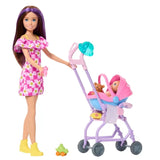 Barbie Skipper Babysitters Stroller Playset with Skipper doll, baby doll in stroller, teddy bear and accessories
