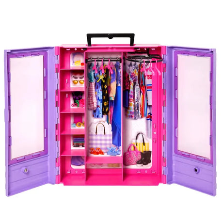 Barbie Ultimate Closet Fashion Accessory open view with wardrobe inside Ireland