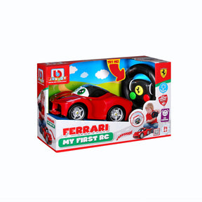 Bburago BB Junior Ferrari My First RC LaFerrari angled box showing a red car and steering wheel controller