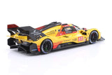 Bburago Ferrari 499P #83 2024 close rear three quarter view showing rear wing and diffuser 
