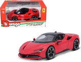 Bburago Ferrari SF90 Stradale red model displayed with Ferrari Race & Play packaging