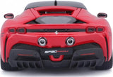 Bburago Ferrari SF90 Stradale viewed directly from the rear