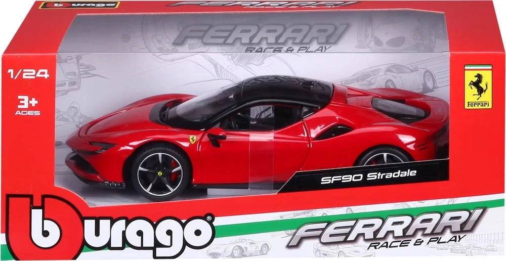 Bburago Ferrari SF90 Stradale in Ferrari Race & Play 1:24 retail packaging