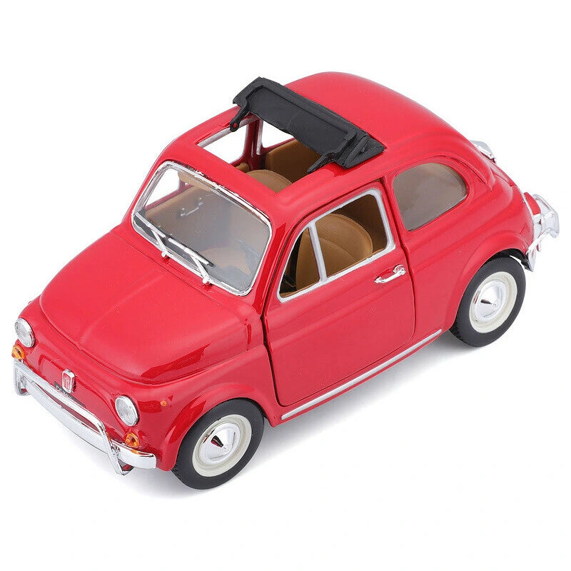 Bburago Fiat 500L 1968 red model in front three quarter view