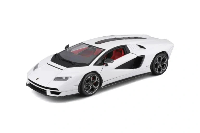 Bburago Lamborghini Countach LPI 800-4 high front three quarter view showing red interior
