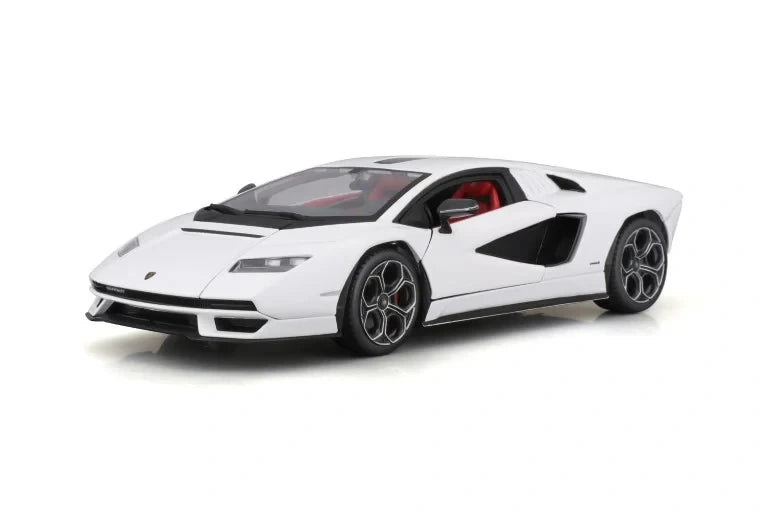 Bburago Lamborghini Countach LPI 800-4 front three quarter view showing left side and black side intake