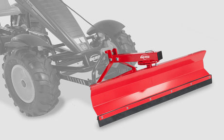 Close-up of BERG Bulldozer Blade XL red blade and frame fittings – Ireland
