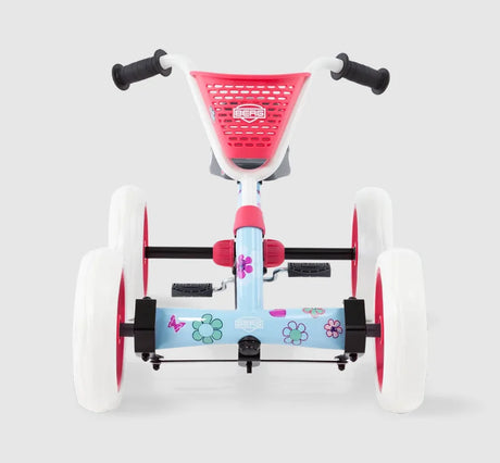 BERG Buzzy Bloom front view with white EVA wheels and red basket – Ireland