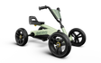 BERG Buzzy Green pedal go-kart shown from an angled front view with black wheels and green frame
