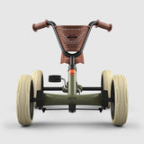 Head-on view of BERG Buzzy Retro Green go-kart showing handlebar and seat – Ireland