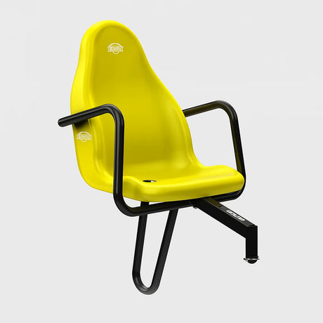 BERG Passenger Seat XL yellow – close-up of seat form and mounting arm – Ireland