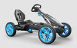 BERG Rally APX Blue pedal go-kart angled side view with blue wheels – Ireland