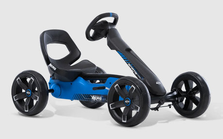 BERG Reppy Roadster go-kart angled box view with steering wheel and bucket seat – Ireland