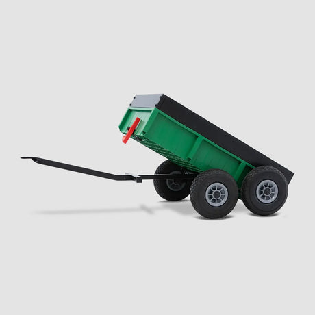 BERG Tandem Trailer XL raised tipper function showing underside – Ireland
