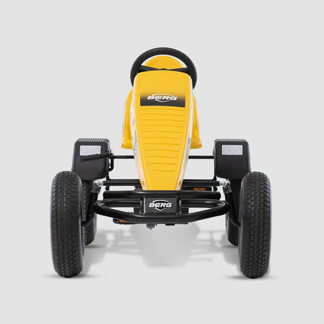 BERG XL B.Super Yellow BFR go-kart front view showing steering and tyres – Ireland