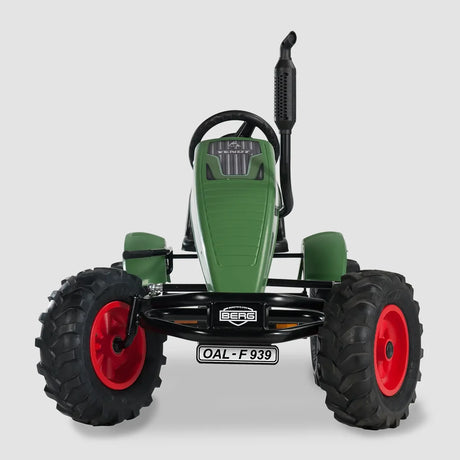 BERG XL Fendt BFR pedal tractor front view with exhaust and grill – Ireland