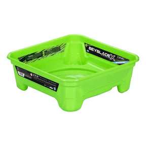 Beyblade X Beystadium Battle Arena in green shown from above at an angle revealing the interior rail and arena floor