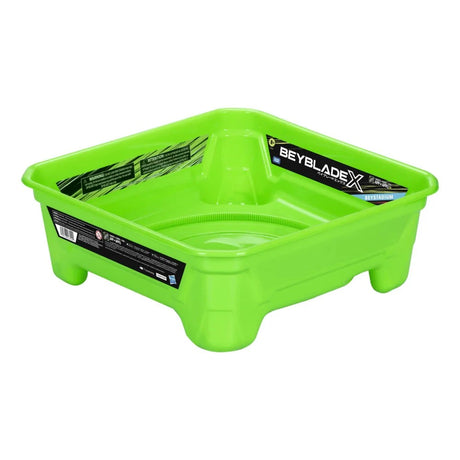 Beyblade X Beystadium Battle Arena in green shown from above at an angle revealing the interior rail and arena floor