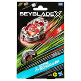 Beyblade X Starter Pack Scythe Incendio 4-60T packaging front view showing red balance type top and launcher