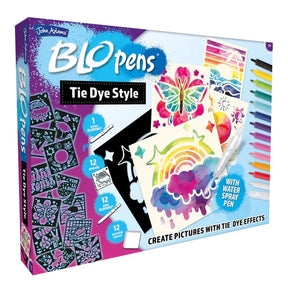 BloPens Tie Dye Style art set box with colourful stencils and pens in Ireland