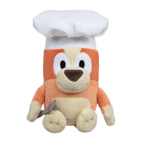 Bluey 6 inch Chef Bingo plush toy sitting with chef hat and spatula – Ireland