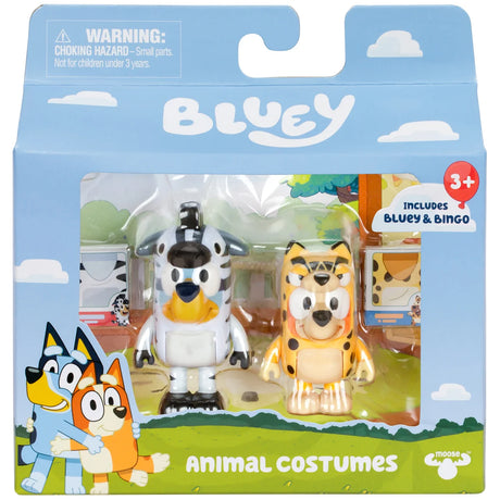 Bluey and Bingo animal costumes figure pack in retail packaging – Ireland
