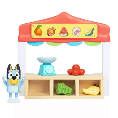 Bluey Farmers Market toy playset with figure and food stall – Ireland