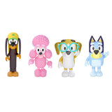 Bluey & Friends 4 Pack with Bluey, Coco, Snickers, Honey figures front view Ireland
