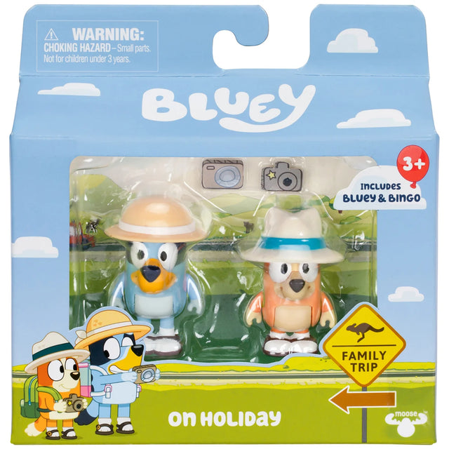 Boxed Bluey On Holiday figure pack featuring Bluey and Bingo – Ireland