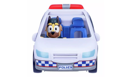 Front view of Bluey Police Car with Policeman figure seated inside