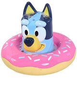Bluey bath toy floating in donut ring with bubbles – Ireland